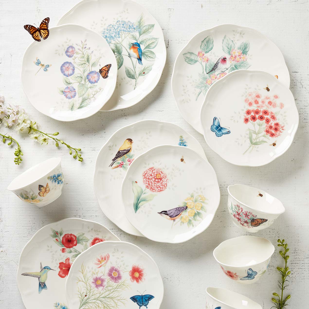 Butterfly Meadow Flutter Mugs. Set of 4 - Image 2