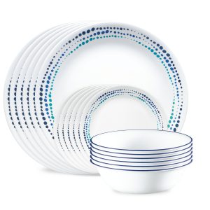 Corelle庐 Ocean Blues 18-piece Dinnerware Set. Service for 6