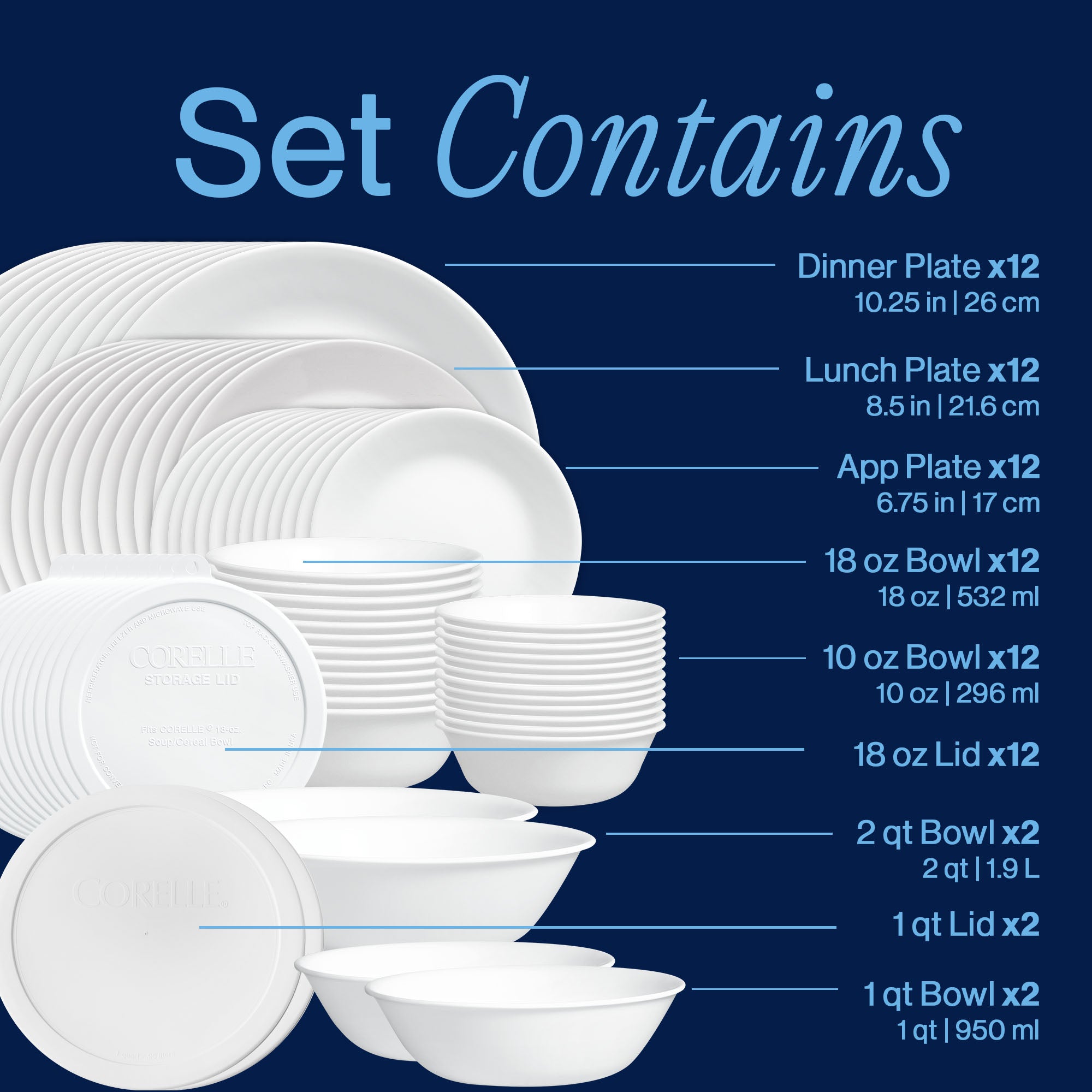 Corelle? Winter Frost White 78-piece Dinnerware Set. Service for 12 - Image 3