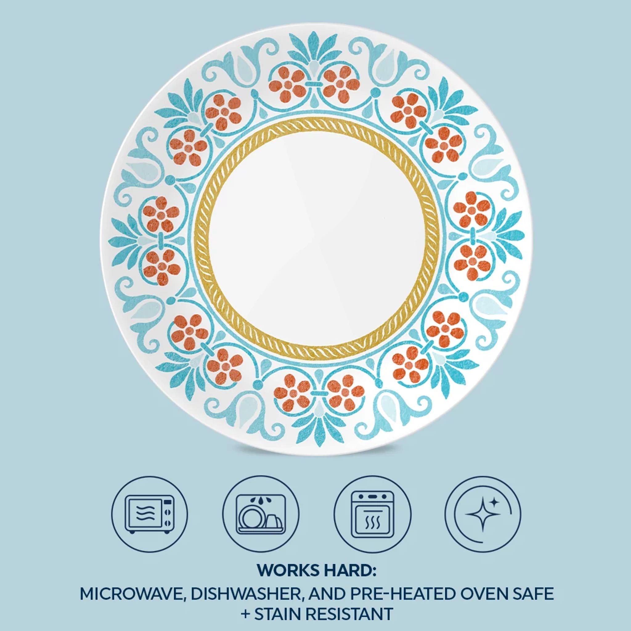 Corelle庐 Global Collection Terracotta Dreams. 8.5 Salad Plates. 6-pack - Image 4