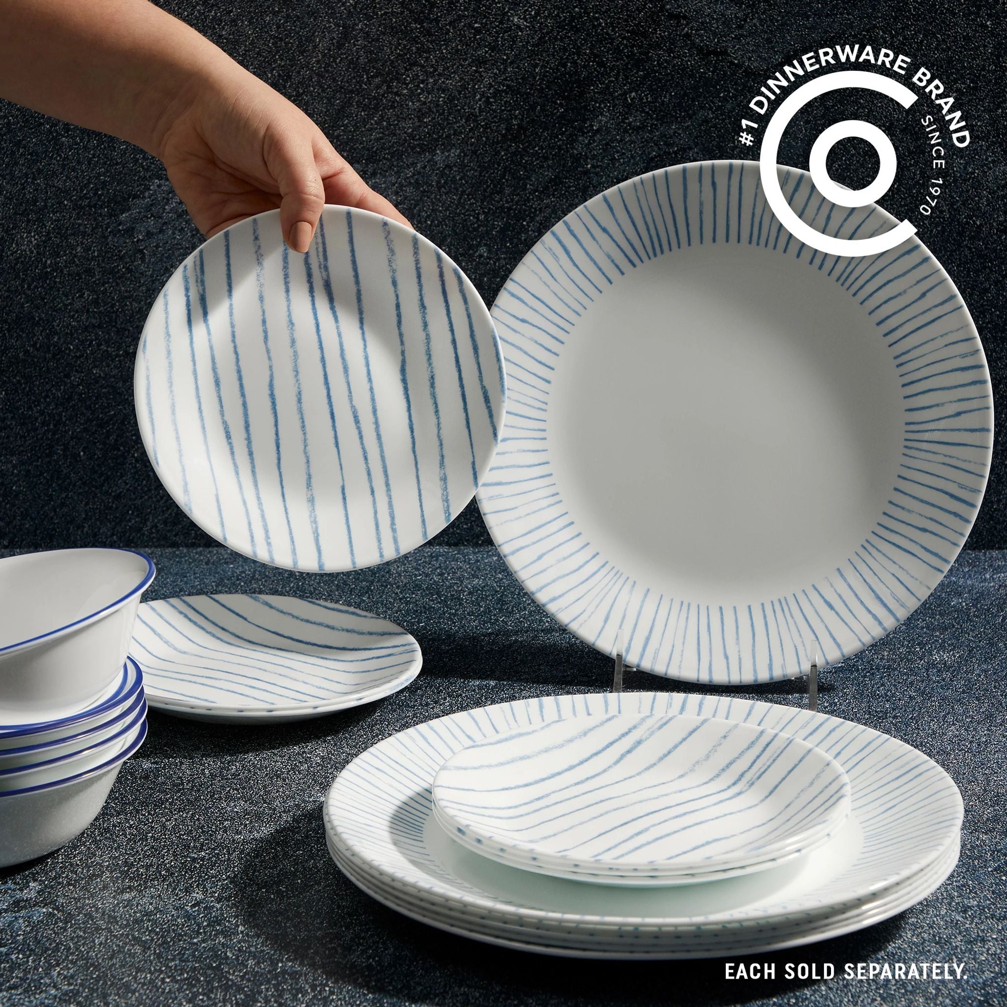 Corelle庐 Botanical Stripes 6.75 Appetizer Plate - Image 4