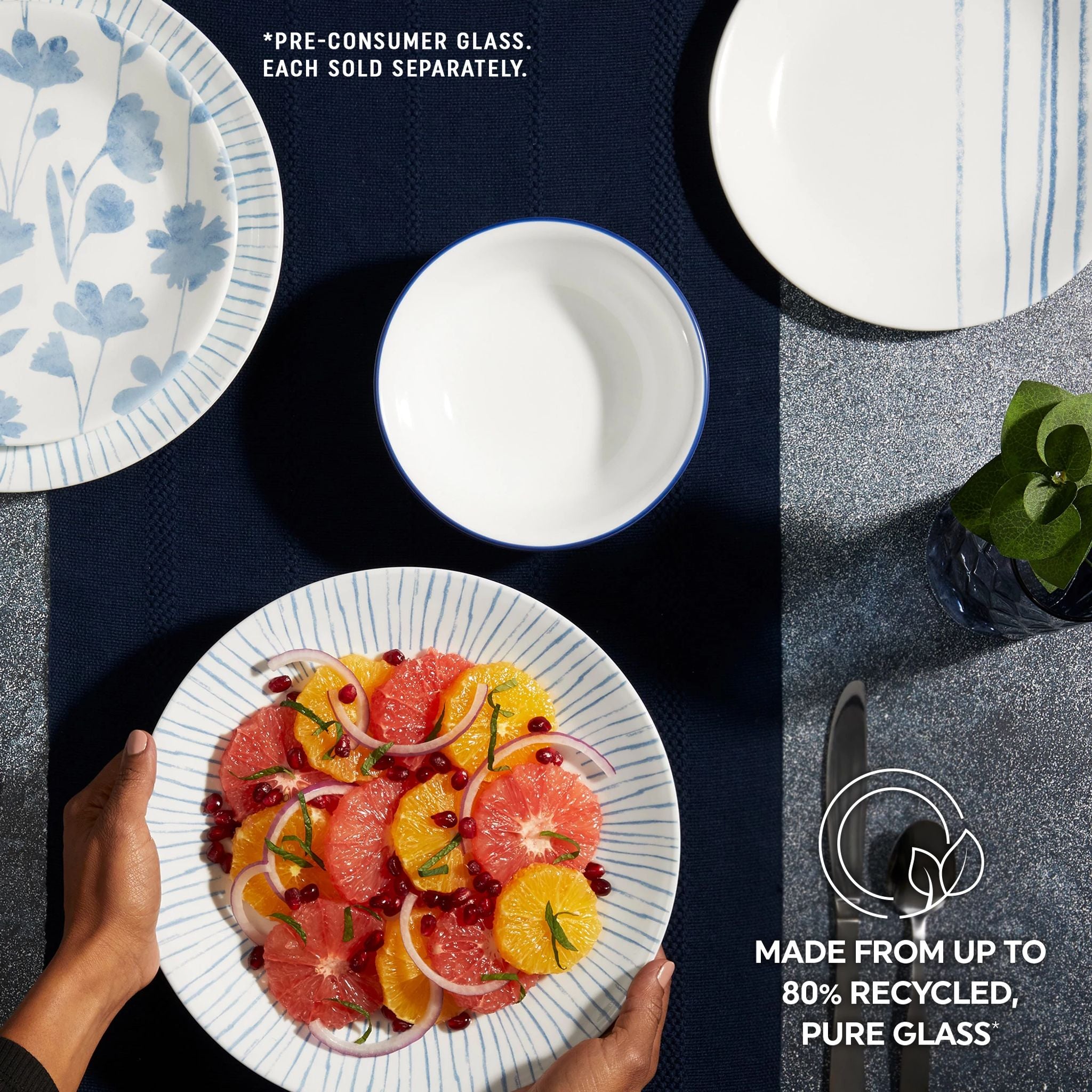 Corelle庐 Botanical Stripes 6.75 Appetizer Plate - Image 6