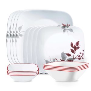 Corelle? Kyoto Leaves 16-piece Dinnerware Set. Service for 4