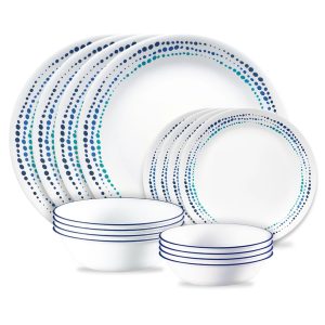 Corelle? Ocean Blues 16-piece Mugless Dinnerware Set. Service for 4