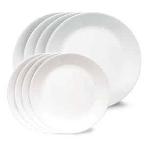 Corelle? Shimmering White Salad and Dinner Plates Set. 8-pack