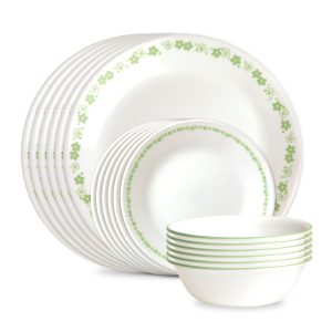 Corelle? Spring Blossom Green 18-piece Dinnerware Set. Service for 6