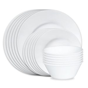 Corelle? Dazzling White Wide Rim 18pc Set. Service for 6