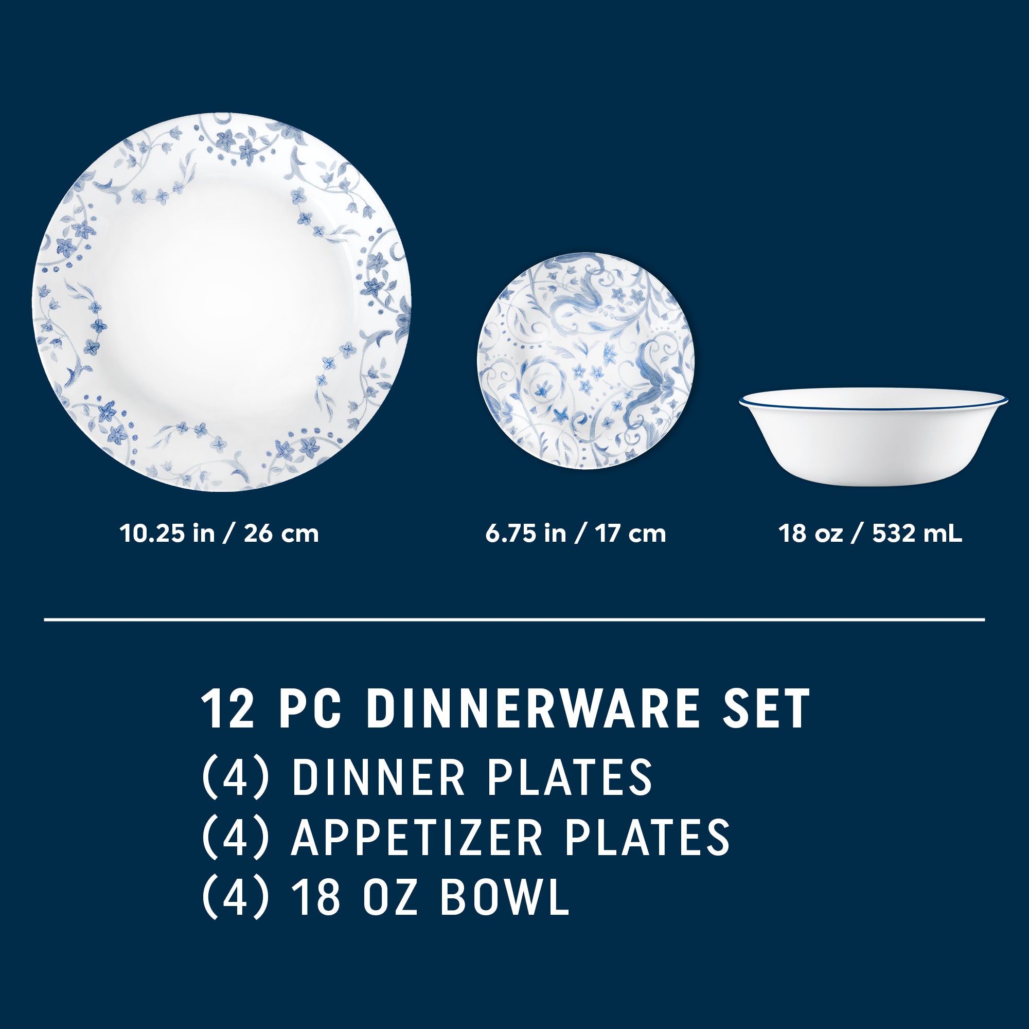 Corelle? Darlington 12-piece Dinnerware Set. Service for 4 - Image 6