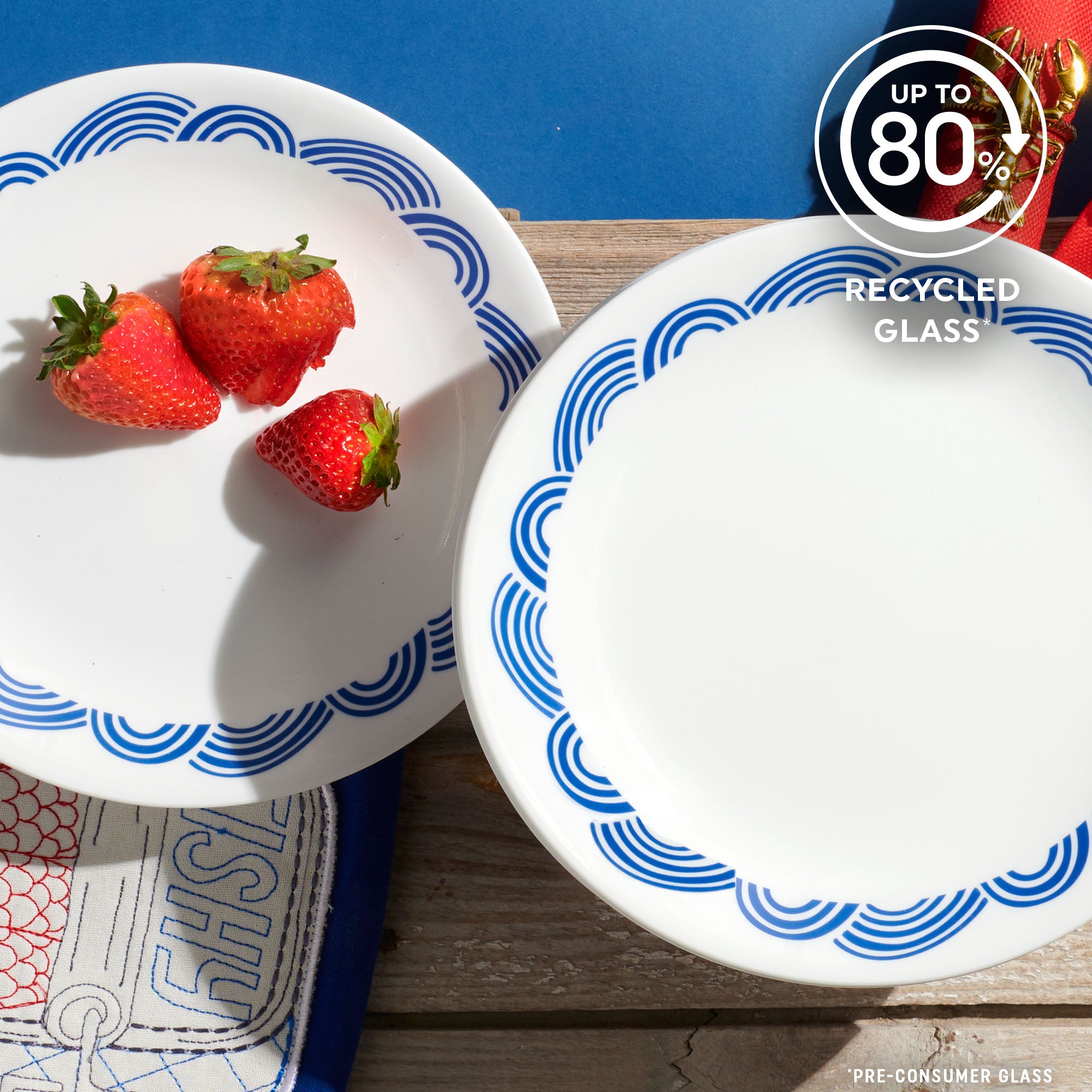 Corelle® Rolling Waves 8.5 Lunch Plate. 6-pack - Image 5