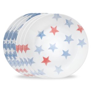 Corelle庐 Red. White. and Blue 8.5 Lunch Plate. 6-pack