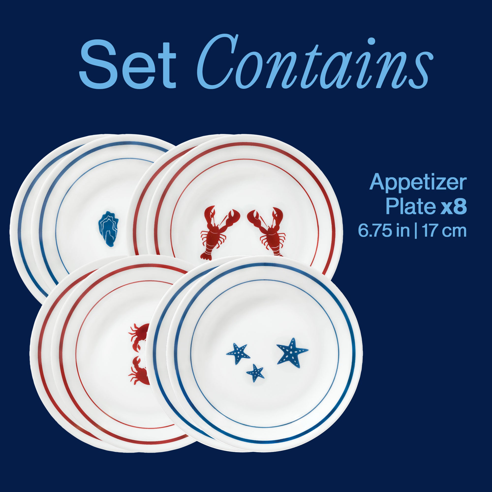 Corelle? Rockland Harbor 6.75 Appetizer Plate. 8-pack - Image 3