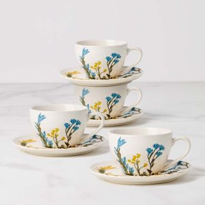 Wildflowers Tea Cup & Saucer. Set of 4